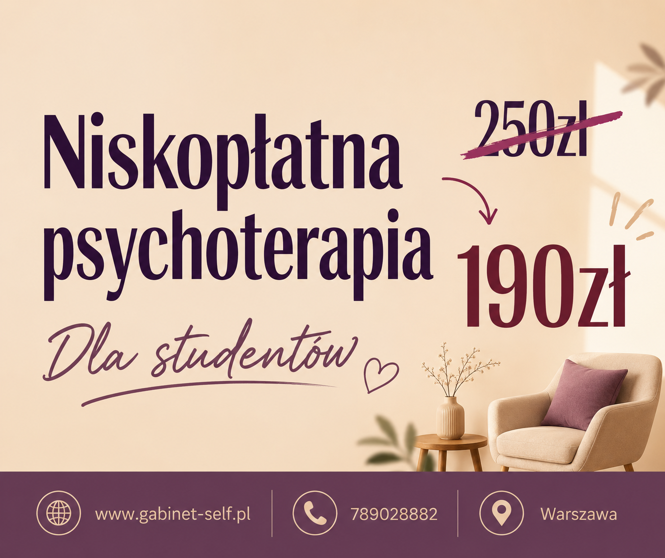 Niskopłatna psychoterapia dla studentów