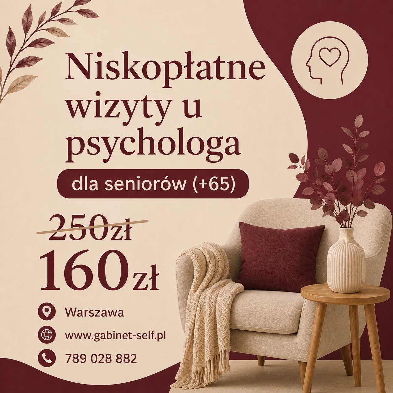 niskopłatne konsultacje psychologiczne dla seniorów